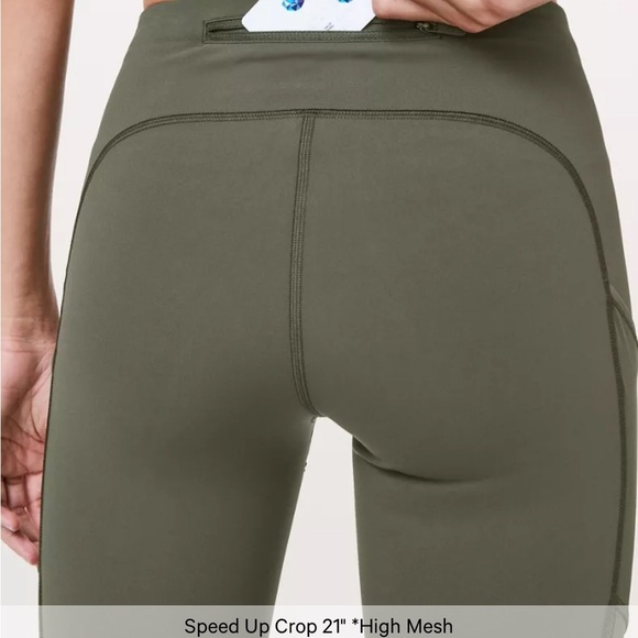 LULULEMON speed up crop 21” high mesh legging green size 2 - Picture 4 of 11